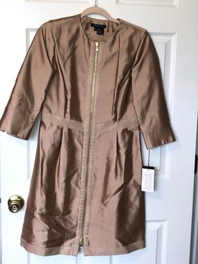 Etcetera Bronze-Satin Zip Dress